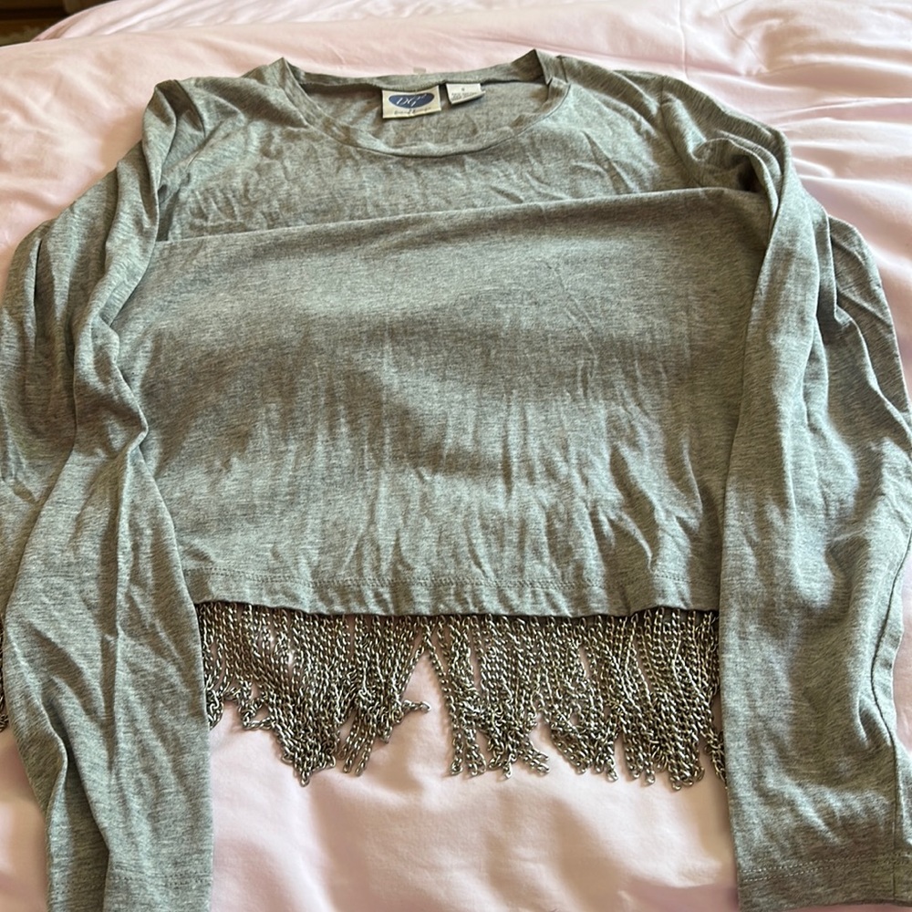 Diane Gilman gray long sleeve blouse. Size S